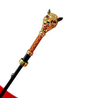 Elegant designer red umbrella limited edition panther handle