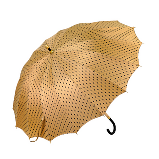 Luxury Italian gold polka dot umbrella jacquard fabric view
