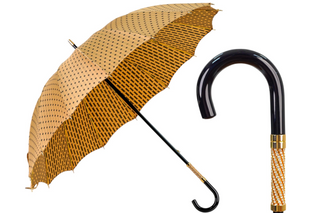 Luxury gold jacquard polka dot umbrella limited edition front