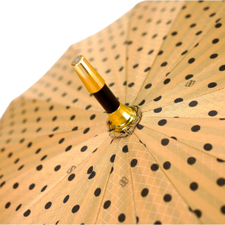 Women's luxury polka dot jacquard umbrella gold handle top