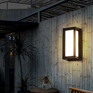 Outdoor Wall Light – Black Metal & White Glass Lamp | Energy Saving LED