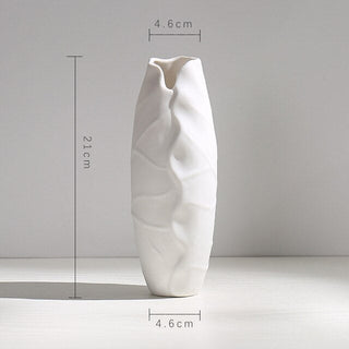white ceramic vase modern minimalist kyathos decorative flower holder hemp rope top view