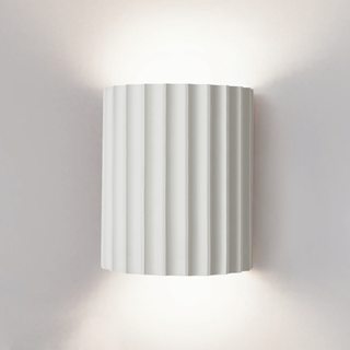 Curl resin half circle modern wall sconce detail — indoor