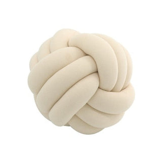 knotted ball throw pillow large decorative cushion unique knot design side view