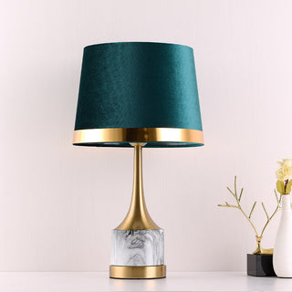 Green marble luxury table lamp — elegant marble design front view