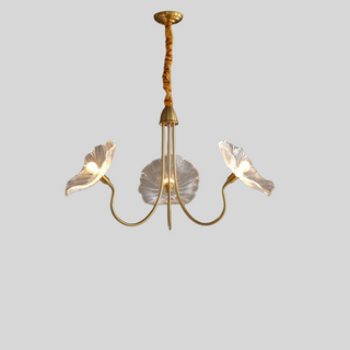 Lotus leaf glass pendant chandelier modern living room lamp