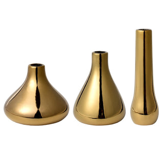 luxury gold vase ceramic flower vase nordic style decor elegant home accessory angle view