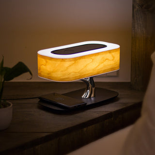 Wireless charging table lamp — desert design side angle