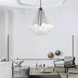 Bubble chandelier frosted glass spheres soft glow ceiling lamp
