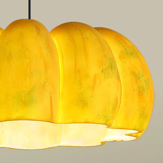 Pumpkin pendant detail — resin eco kitchen island fixture
