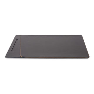 noir leather desk set executive office workspace essentials signature flap design detail