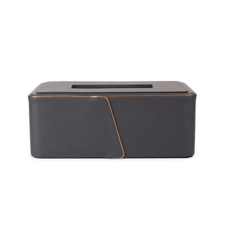 noir leather desk set executive office workspace essentials signature flap design side view