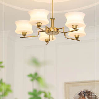 Dining room brass glass chandelier chrome gold pendant lamp