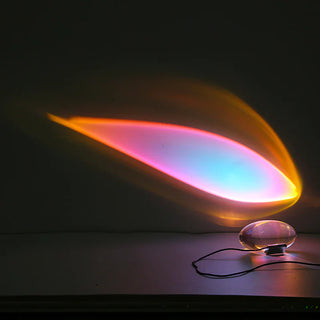 Crystal LED lamp close-up — modern elegant detail