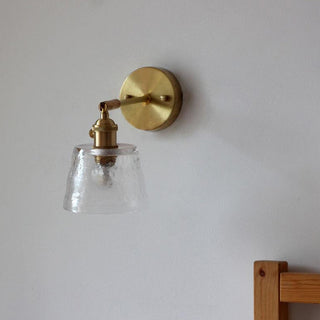 Vintage adjustable glass wall sconce — warm ambient metal lamp