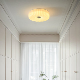 Cream glass Bauhaus ceiling lamp, flush mount LED lighting