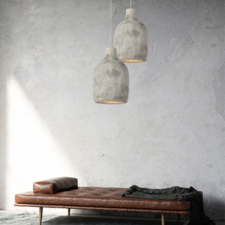 Suspension artistique – Lampe de style poterie postmoderne avec finitions gris-brun