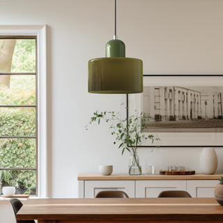 Suspension Bauhaus – Luminaire Moderne en Verre pour Îlot de Cuisine avec Culot E27