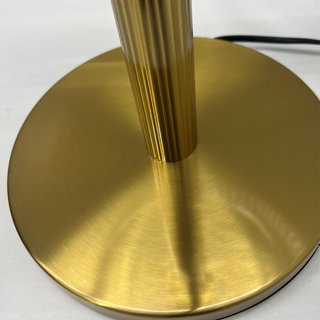 Gold glass table lamp wide — modern bedroom warm