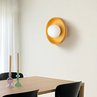 Minimalist white ceramic wall light — modern living room sconce