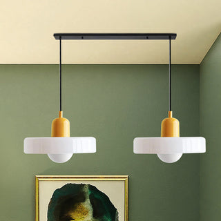 Suspension Bauhaus – Lampe LED moderne à deux têtes en verre pour salle à manger