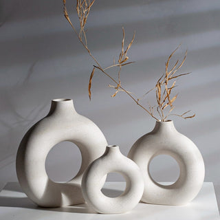 nordic vase ceramic porcelain minimalist vase design modern home decor centerpiece side view