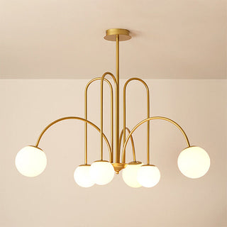 Large glass ball chandelier Art Deco adjustable ceiling fixture