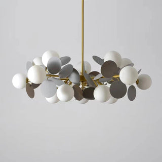 Iron glass multicolored flower chandelier creative ceiling lamp