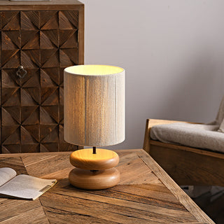 Contemporary wood wave desk lamp — organic wood design