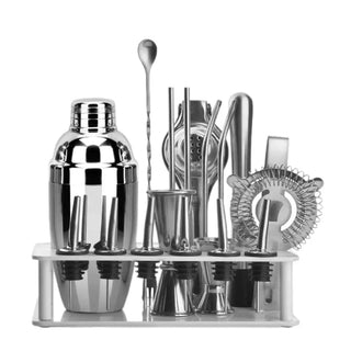marbella cocktail set 12 piece stainless steel barware home bartender kit close-up
