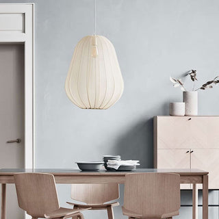 Fabric pendant side angle — modern soft light diffuser lamp