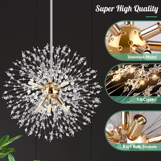 Modern Crystal Ceiling Light – Adjustable Brightness LED Fixture for Bedroom & Living Room