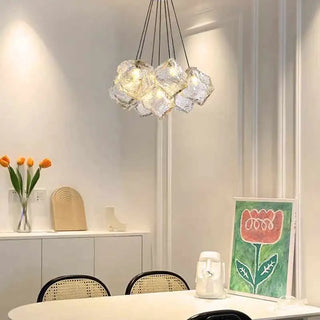 Designer Chandelier – Modern Frosted Glass Light With Soft Ambient LED Lighting