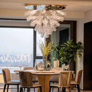 Ombre Chandelier Light – Modern Ceiling Lamp With Airy Layered Design