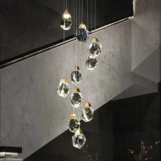 Pendant Light | Crystal Chandelier with Gold Finish & Warm Ambient Lighting