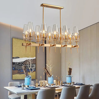 Gold Pendant Light – Modern Opal Glass Chandelier With Warm Ambient Lighting