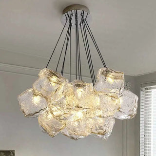 Designer Chandelier – Modern Frosted Glass Light With Soft Ambient LED Lighting