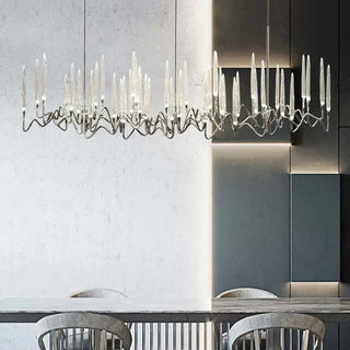 Feather Chandelier – Sculptural Delicate Shine Light Fixture for Elegant Interiors