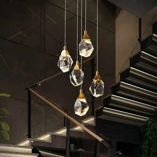 Pendant Light | Crystal Chandelier with Gold Finish & Warm Ambient Lighting