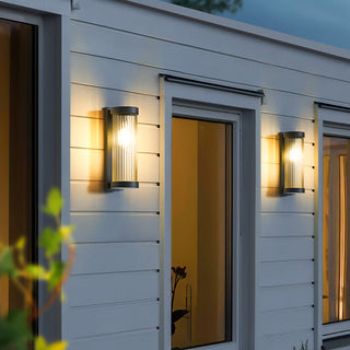 Outdoor Wall Lamp – Modern Exterior Light with Metal & Glass, LED Bulb Included