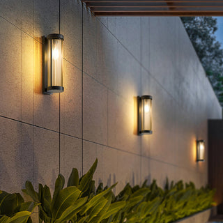 Outdoor Wall Lamp – Modern Exterior Light with Metal & Glass, LED Bulb Included