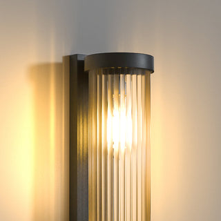 Outdoor Wall Lamp – Modern Exterior Light with Metal & Glass, LED Bulb Included