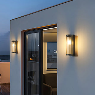 Outdoor Wall Lamp – Modern Exterior Light with Metal & Glass, LED Bulb Included