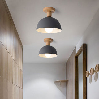 Scandinavian flush mount ceiling lamp – round minimalist matte