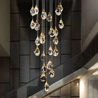 Pendant Light | Crystal Chandelier with Gold Finish & Warm Ambient Lighting