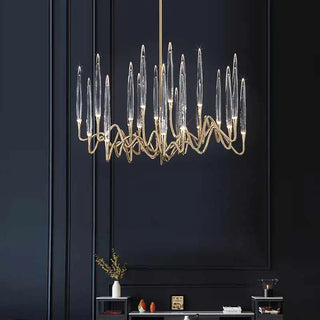 Feather Chandelier – Sculptural Delicate Shine Light Fixture for Elegant Interiors