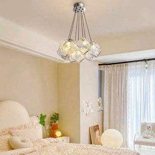 Designer Chandelier – Modern Frosted Glass Light With Soft Ambient LED Lighting