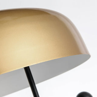 Modern tall lamp wide view — black metal marble gold