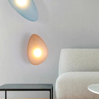 Modern Wall Light – Glass LED Wall Sconce with Pebble Design | Living Room Lighting