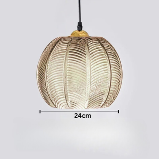 Botanical Pendant Lamp – Modern Glass Lamp With Green Leaf Pendant & Ambient Light